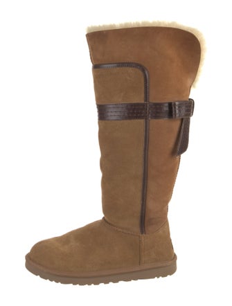 UGG Suede Faux Fur Trim Boots