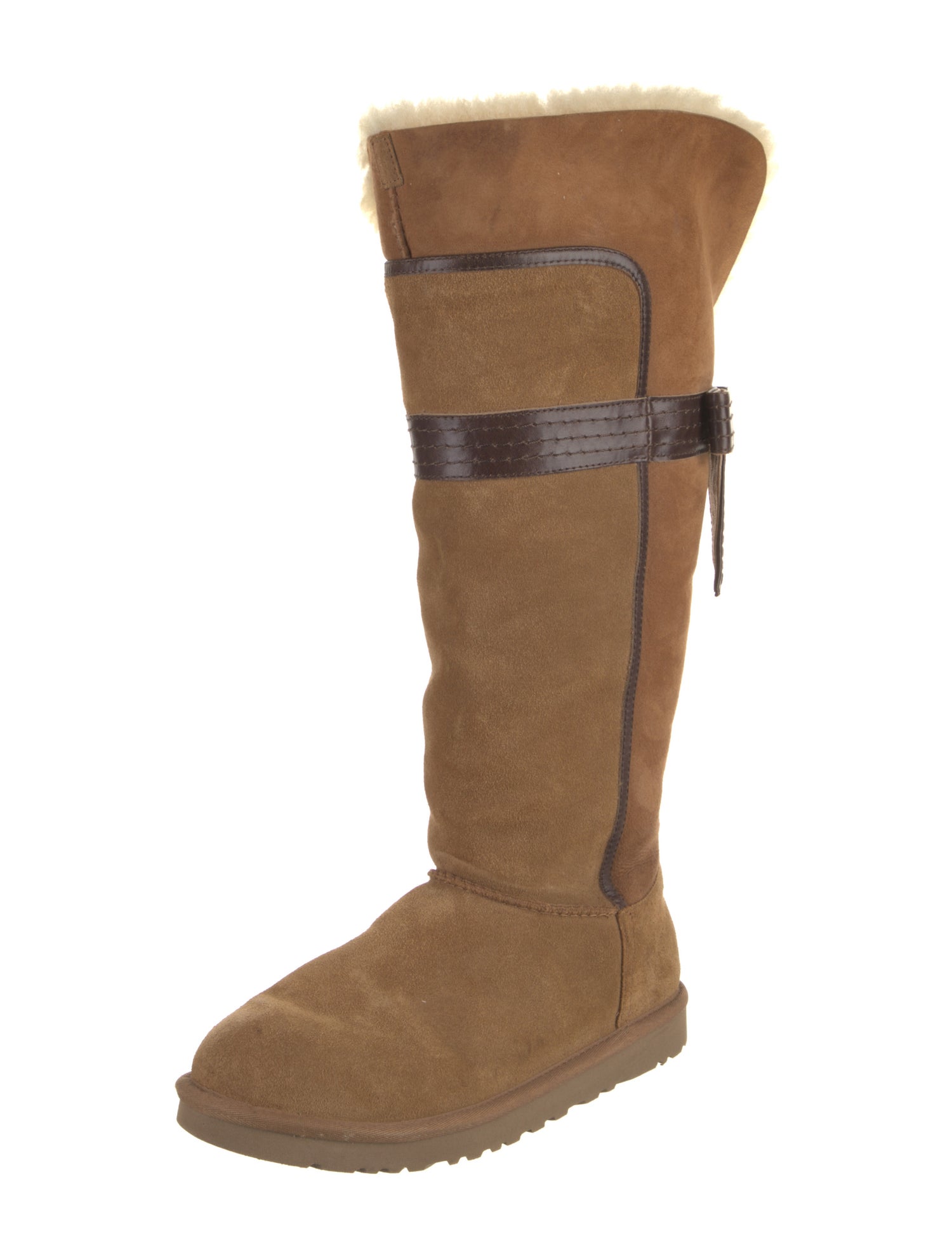 UGG Suede Faux Fur Trim Boots