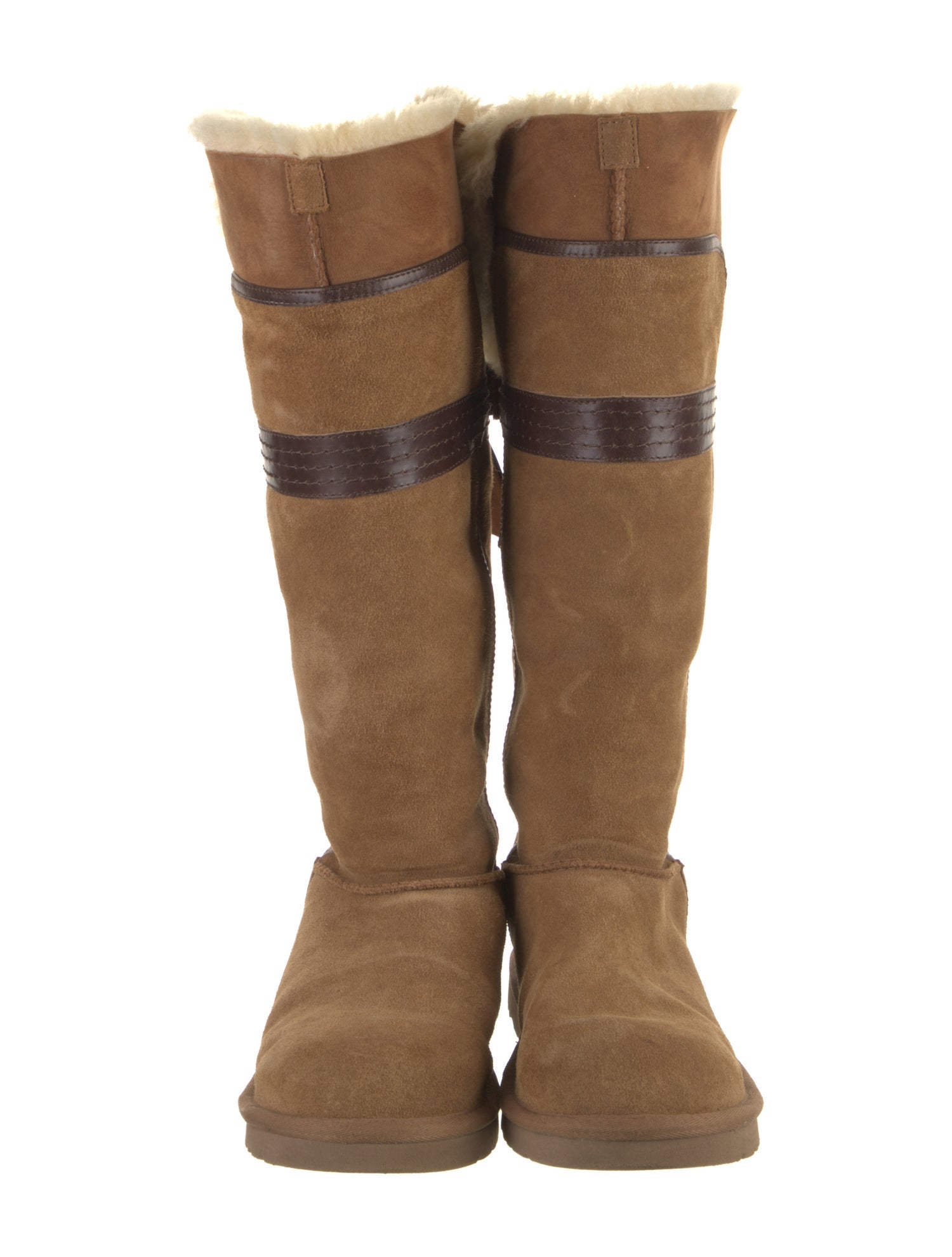 UGG Suede Faux Fur Trim Boots