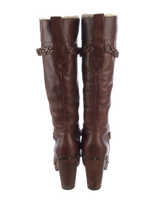 UGG Leather Studded Accents Lace-Up Boots