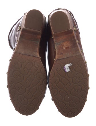 UGG Leather Studded Accents Lace-Up Boots