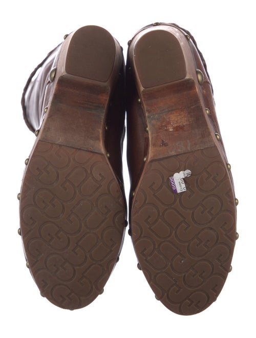 UGG Leather Studded Accents Lace-Up Boots