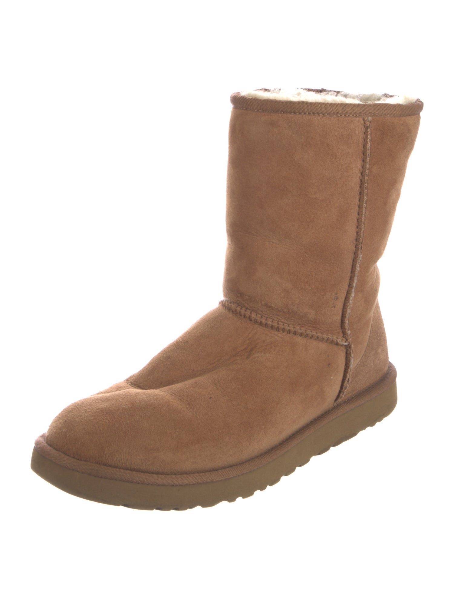 UGG Suede Faux Fur Trim Boots