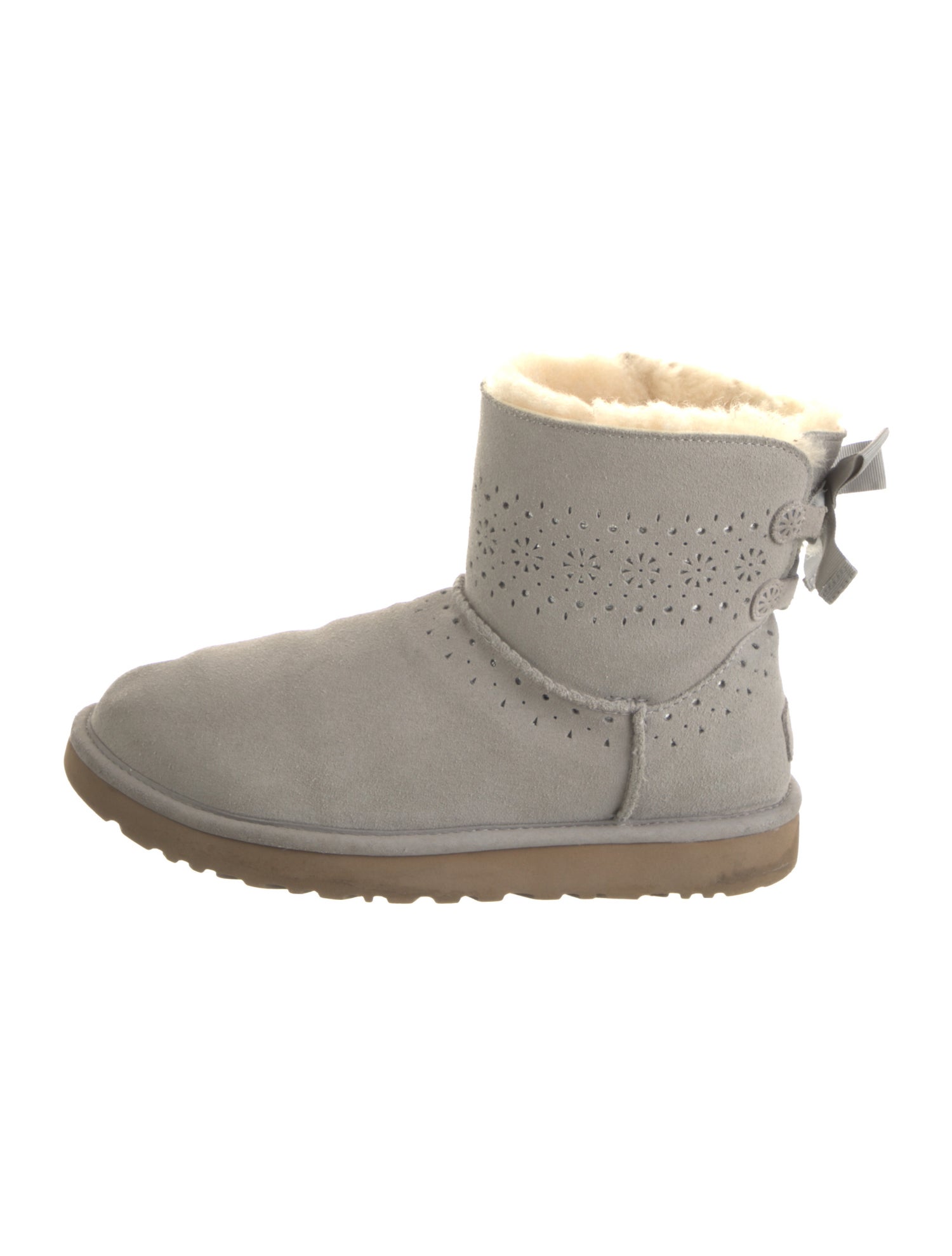 UGG Suede Bow Accents Lace-Up Boots