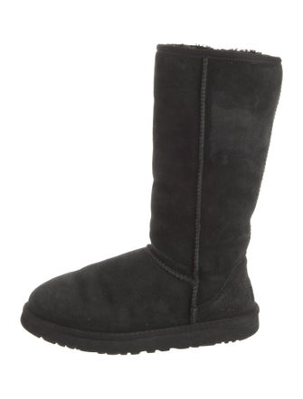 UGG Suede Fur Trim Boots