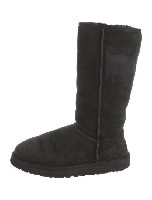 UGG Suede Fur Trim Boots