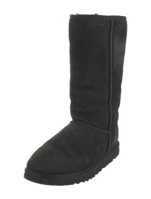 UGG Suede Fur Trim Boots