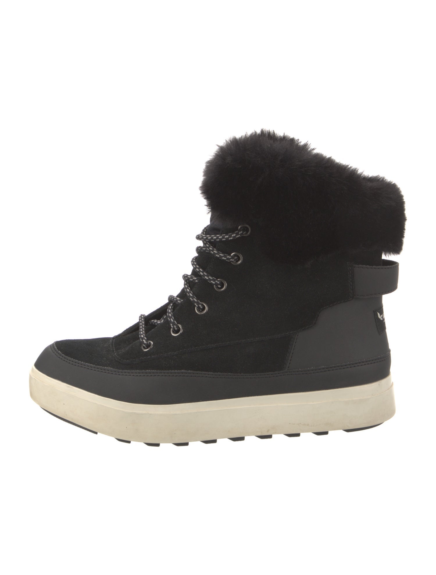 Koolaburra Leather Faux Fur Trim Lace-Up Boots