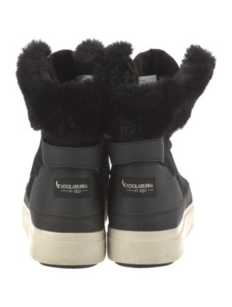 Koolaburra Leather Faux Fur Trim Lace-Up Boots