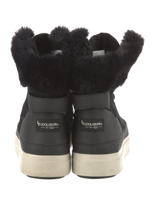 Koolaburra Leather Faux Fur Trim Lace-Up Boots