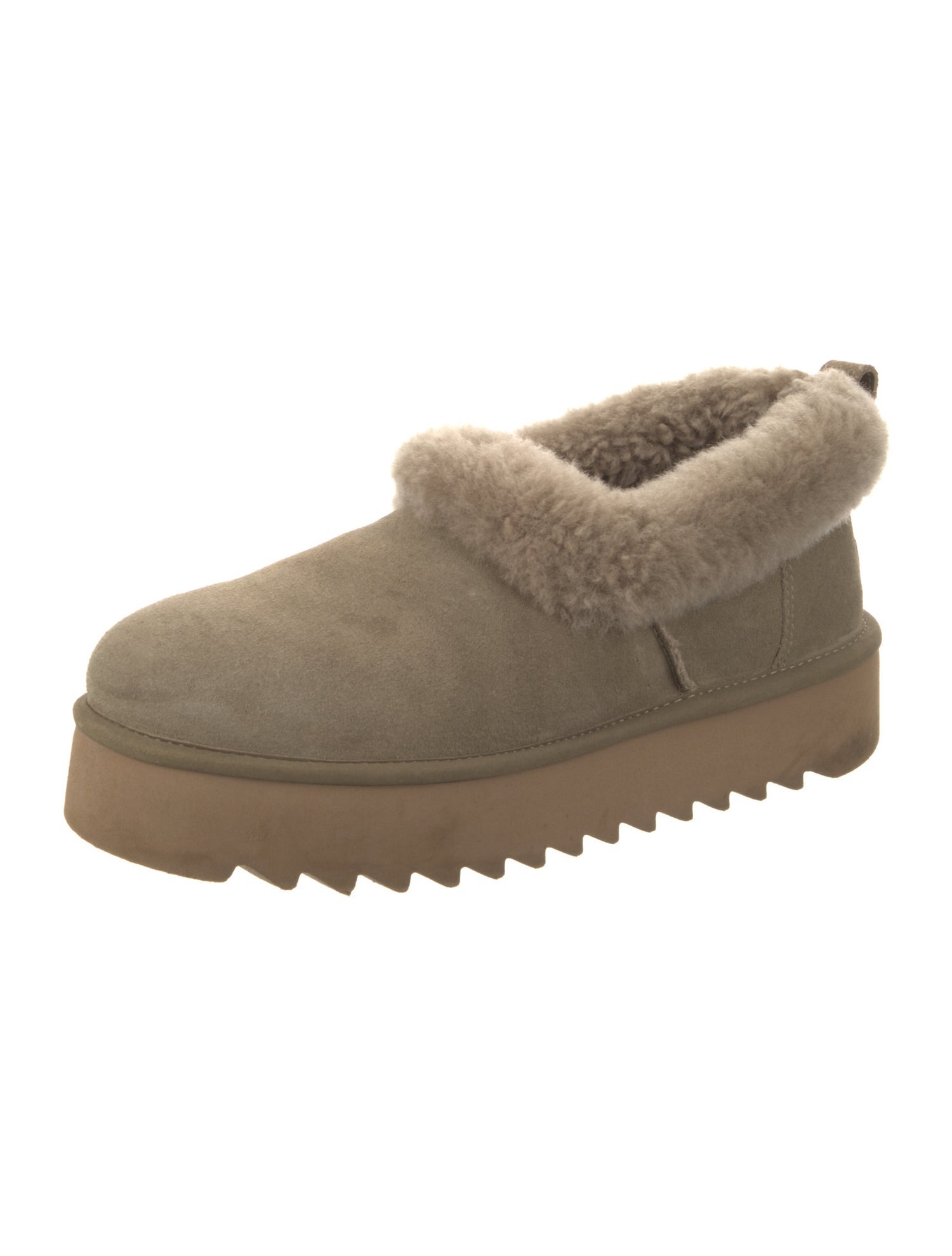 UGG Suede Fur Trim Mules
