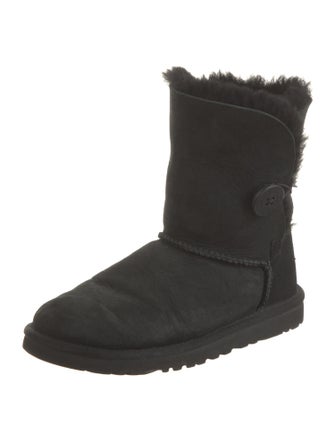UGG Suede Fur Trim Boots