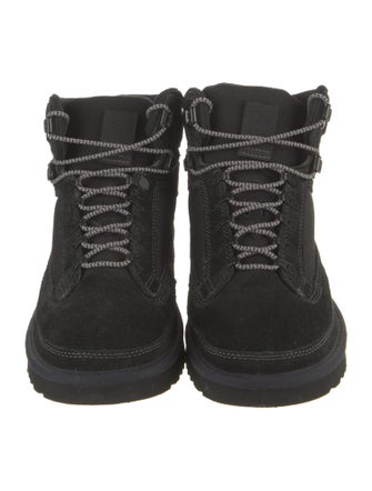 UGG Suede Colorblock Pattern Combat Boots