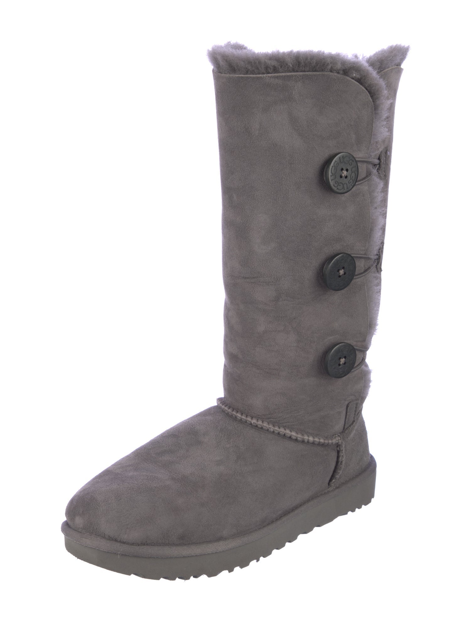 UGG Suede Fur Trim Boots