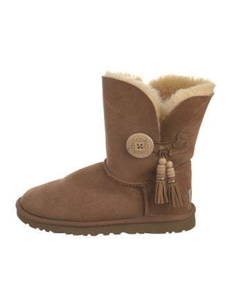 UGG Suede Fur Trim Boots