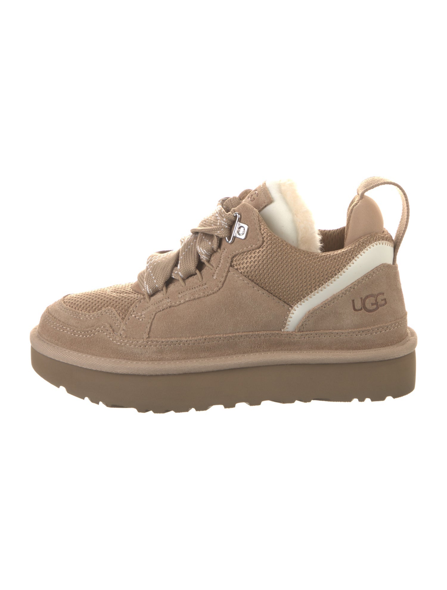 UGG Suede Fur Trim Sneakers