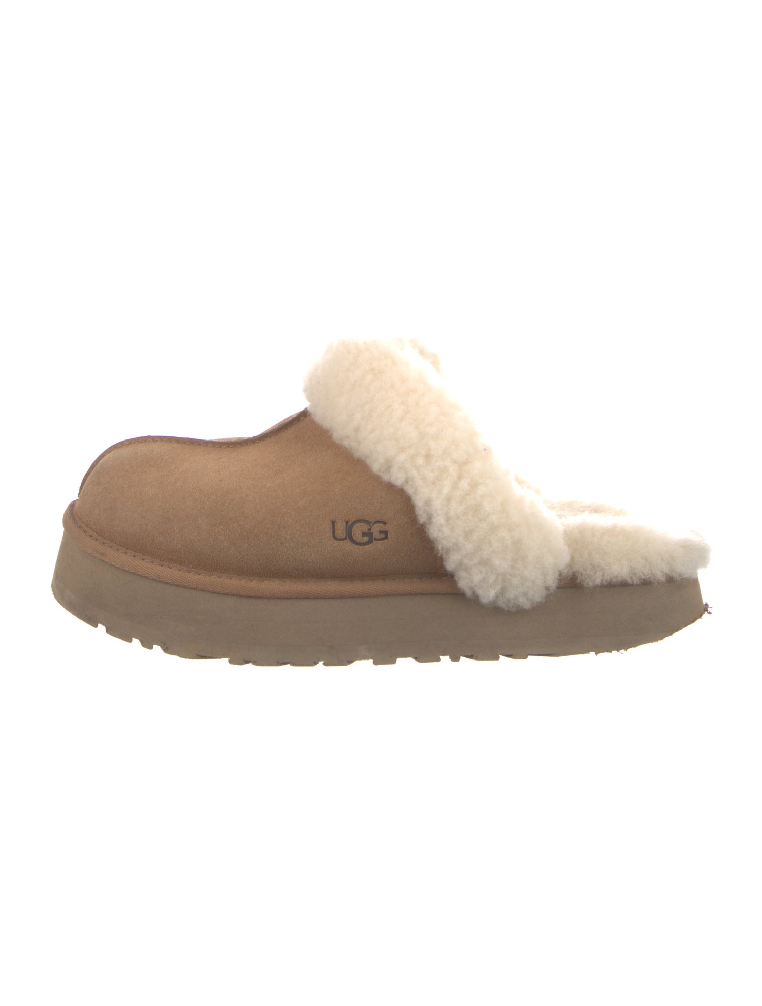 UGG Suede Fur Trim Mules