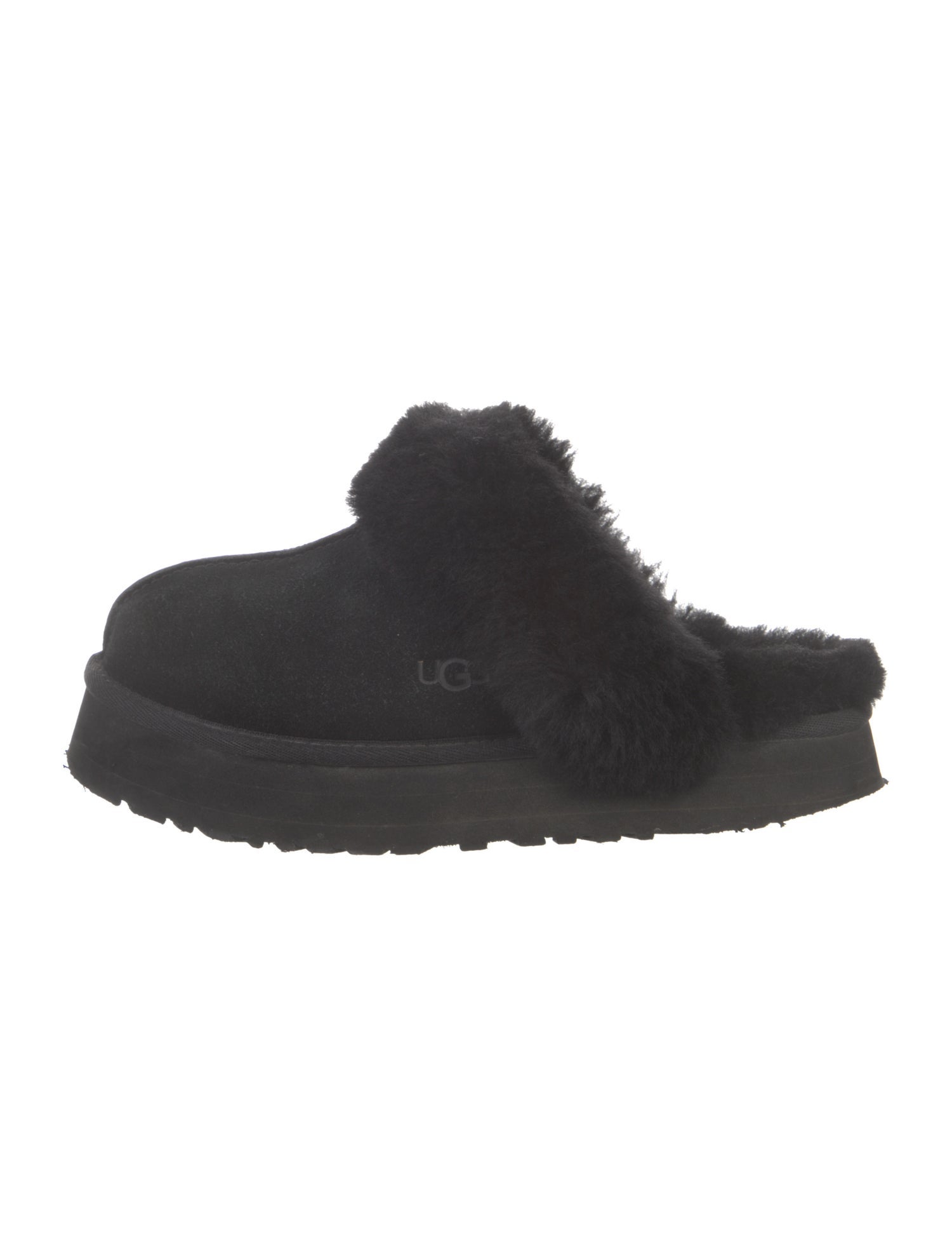 UGG Suede Fur Trim Mules