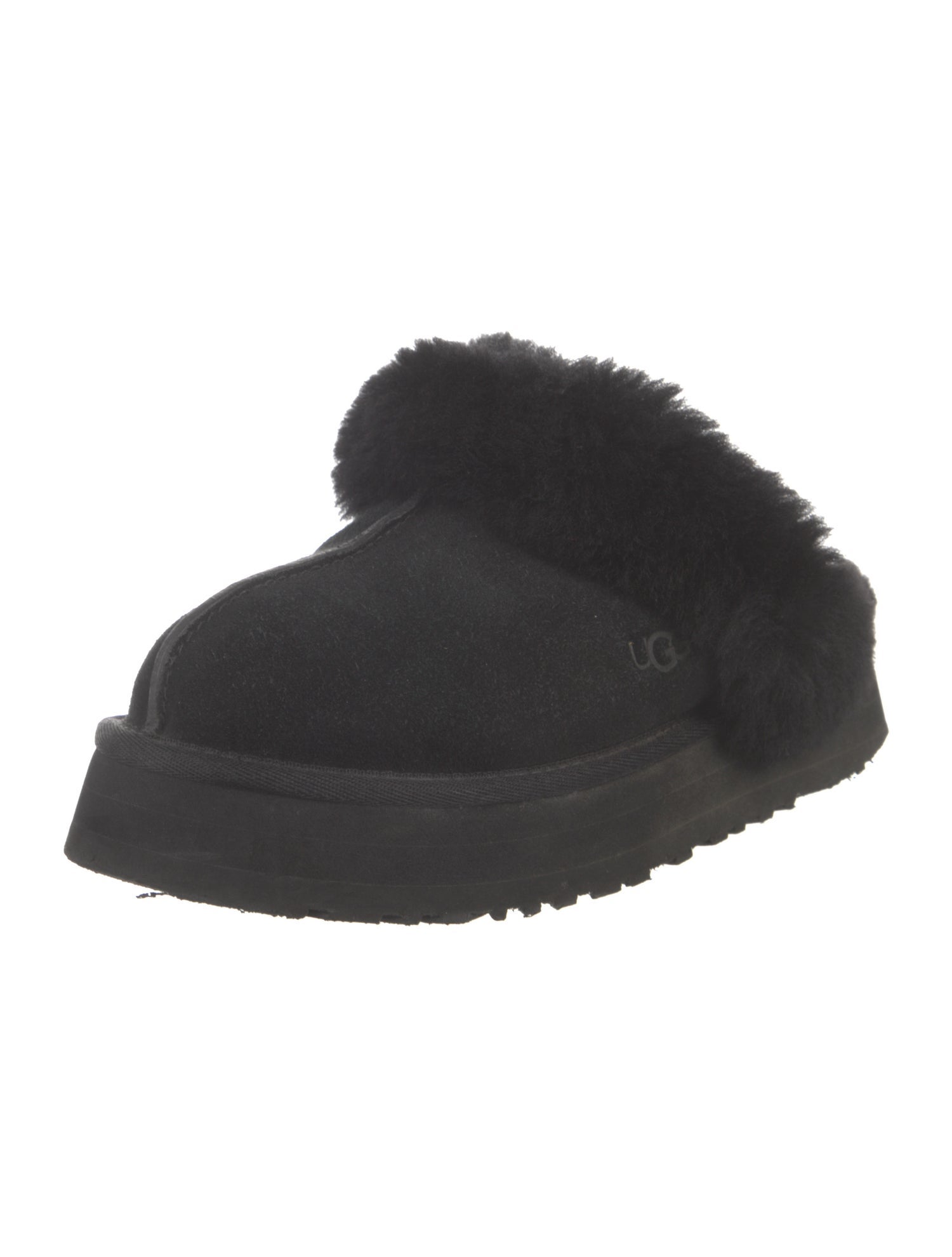 UGG Suede Fur Trim Mules