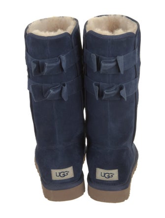 UGG Suede Fur Trim Boots