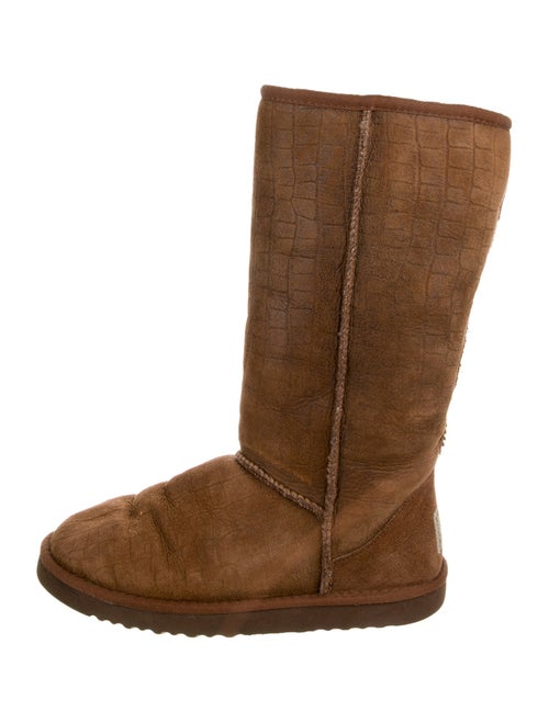 UGG Suede Faux Fur Trim Boots