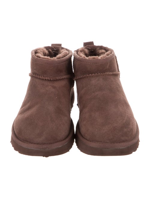 UGG Suede Fur Trim Lace-Up Boots