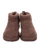 UGG Suede Fur Trim Lace-Up Boots
