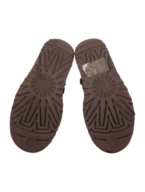 UGG Suede Fur Trim Lace-Up Boots