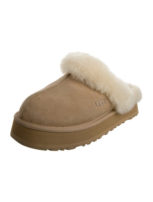 UGG Suede Fur Trim Slides