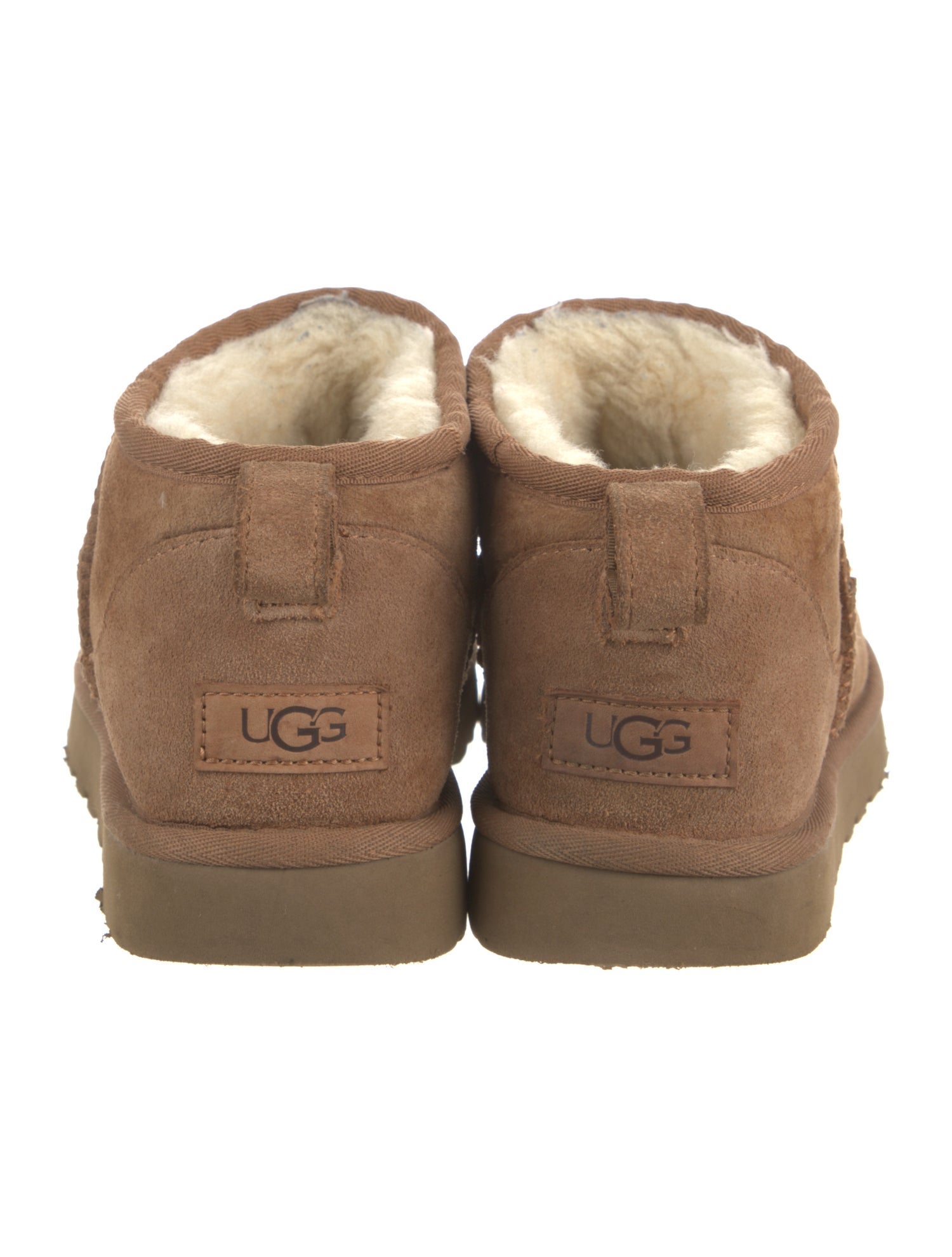 UGG Suede Faux Fur Trim Lace-Up Boots