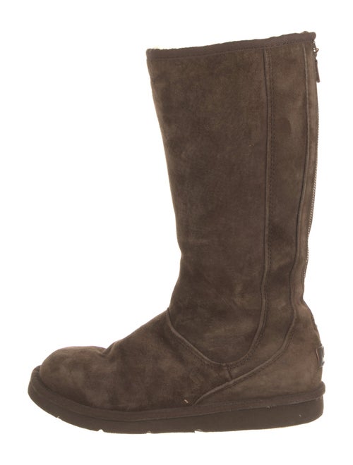 UGG Suede Fur Trim Boots