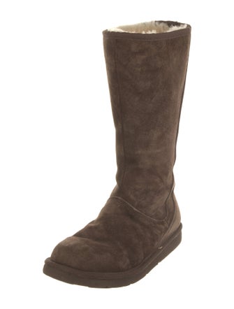 UGG Suede Fur Trim Boots