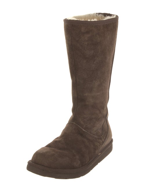 UGG Suede Fur Trim Boots