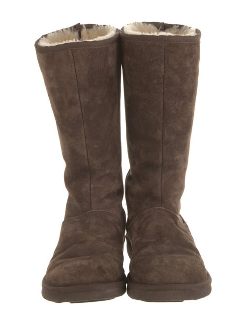 UGG Suede Fur Trim Boots