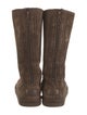 UGG Suede Fur Trim Boots