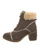UGG Suede Fur Trim Lace-Up Boots