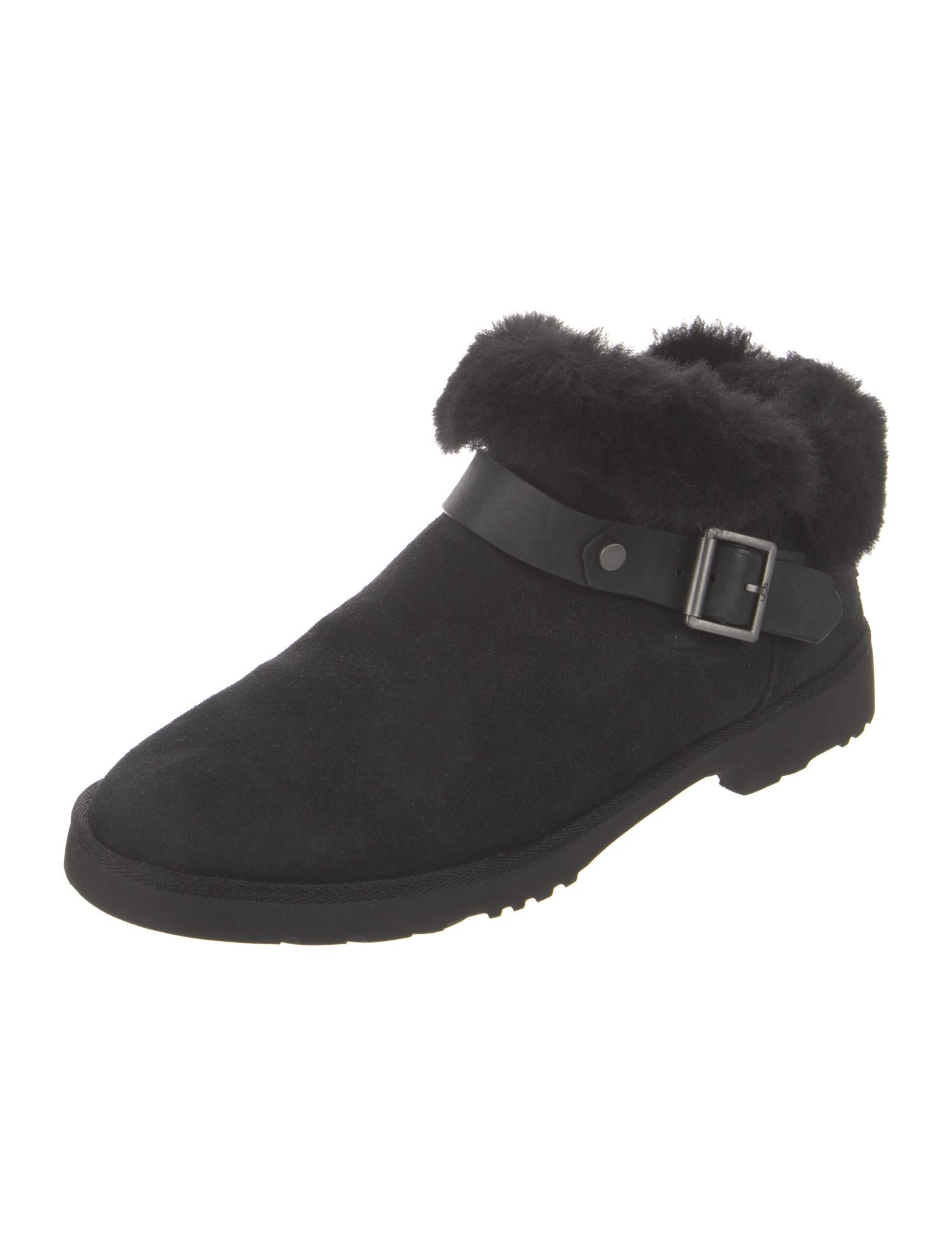 UGG Suede Faux Fur Trim Lace-Up Boots