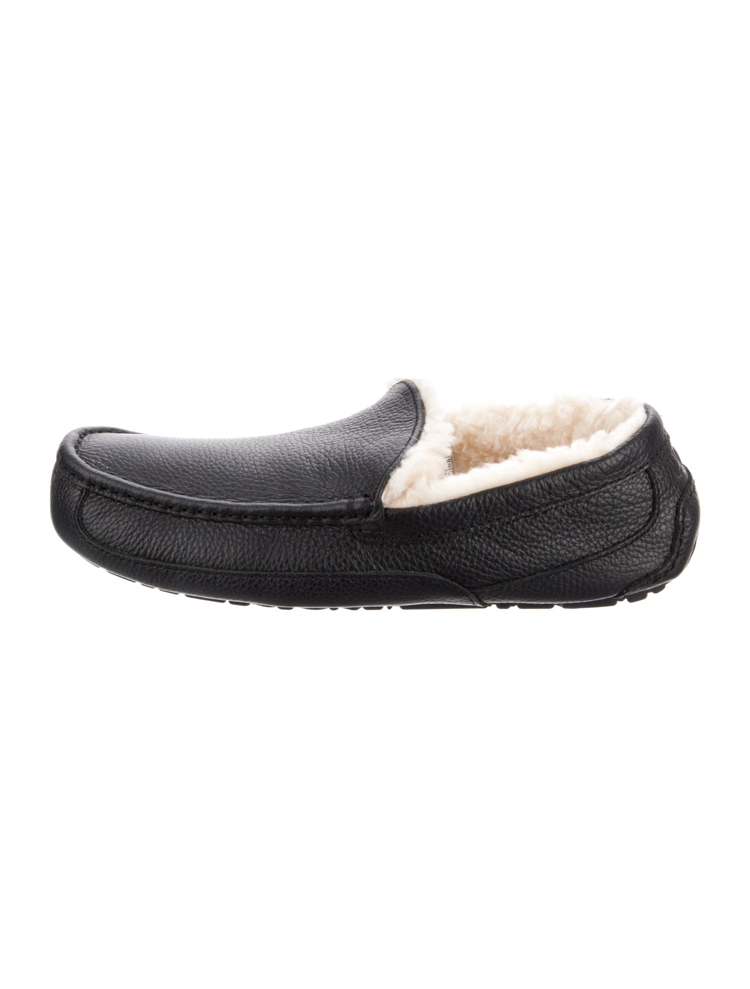 UGG Leather Fur Trim Loafers