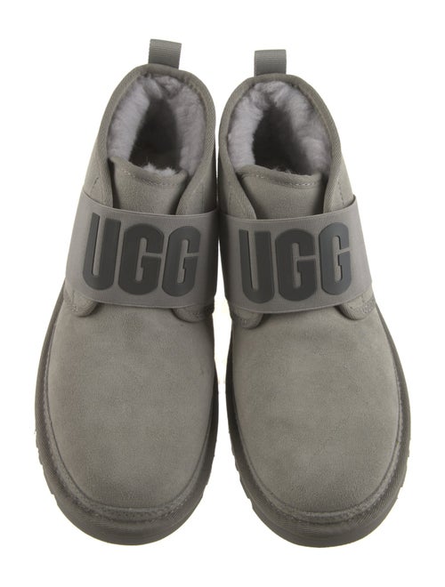 UGG Suede Fur Trim Lace-Up Boots