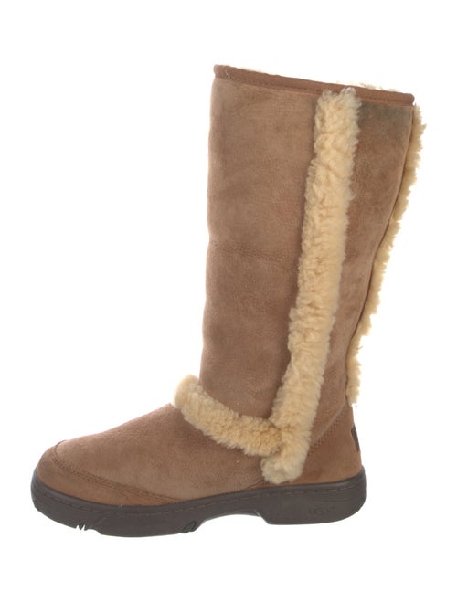 UGG Suede Fur Trim Boots