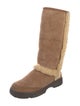 UGG Suede Fur Trim Boots