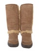 UGG Suede Fur Trim Boots