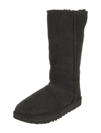 UGG Suede Fur Trim Boots
