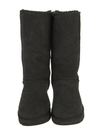 UGG Suede Fur Trim Boots