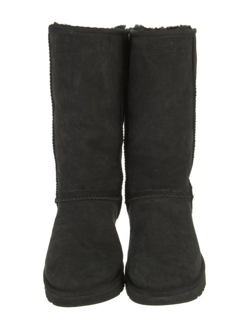UGG Suede Fur Trim Boots