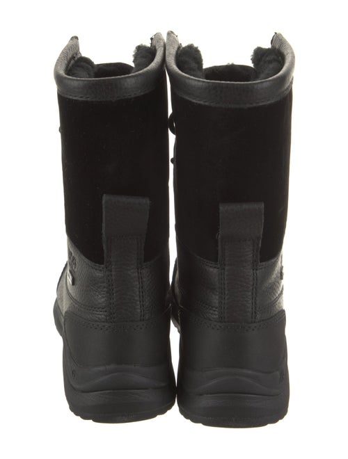 UGG Leather Fur Trim Lace-Up Boots