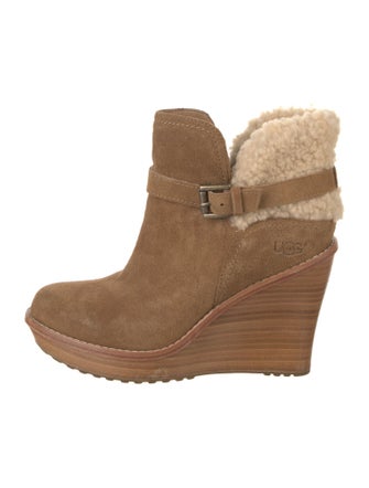 UGG Suede Fur Trim Boots
