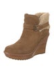 UGG Suede Fur Trim Boots