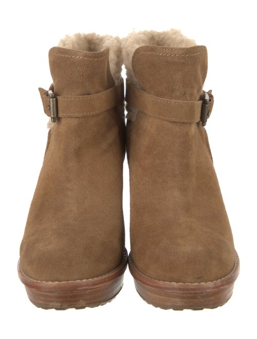 UGG Suede Fur Trim Boots
