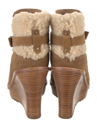 UGG Suede Fur Trim Boots